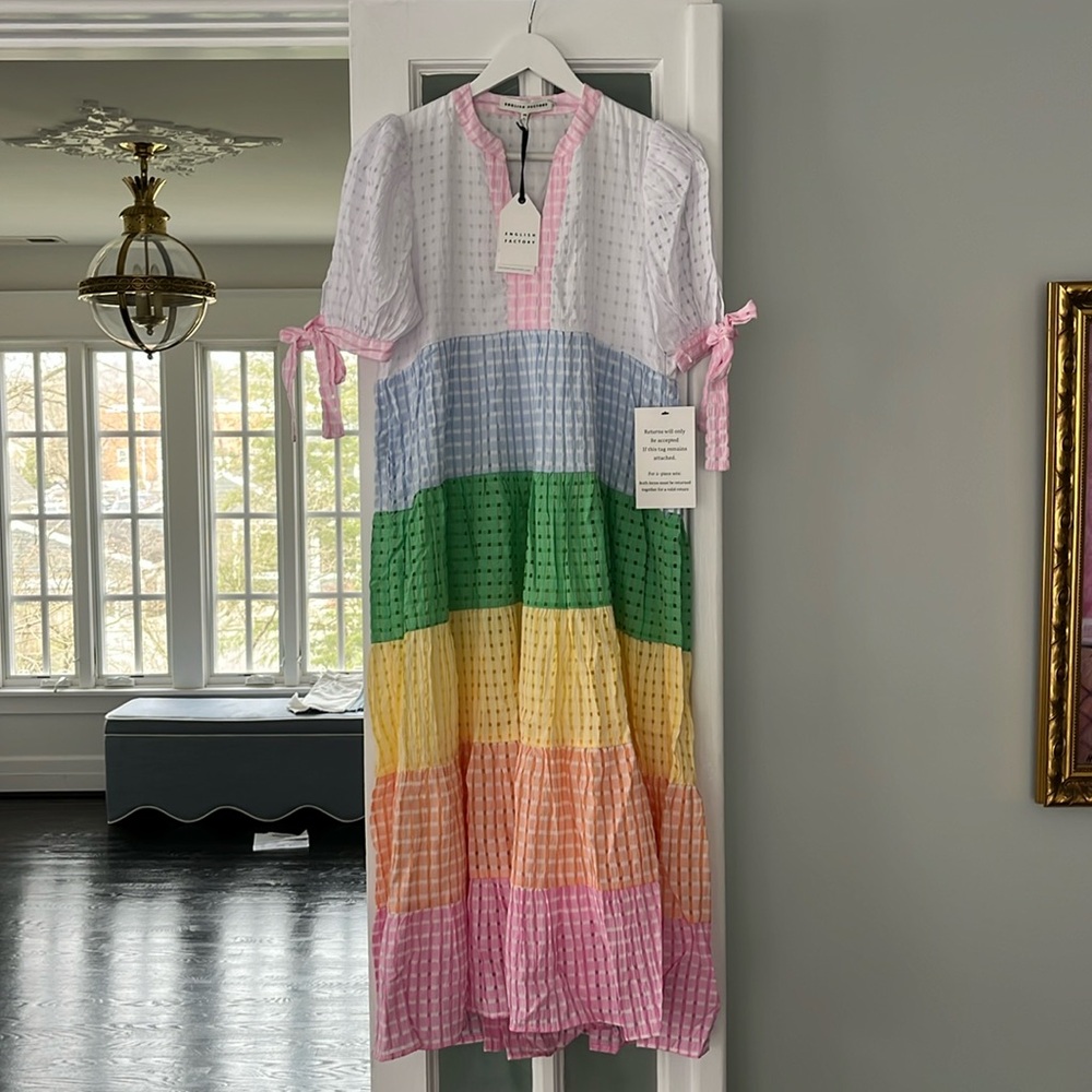 New with tags! English Factory SUNNI COLOR BLOCK MIDI DRESS